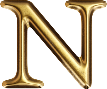 Letter N Golden Font