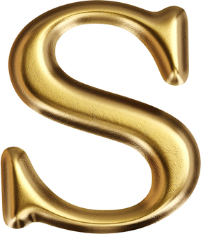 Gold Uppercase Letter S Illustration